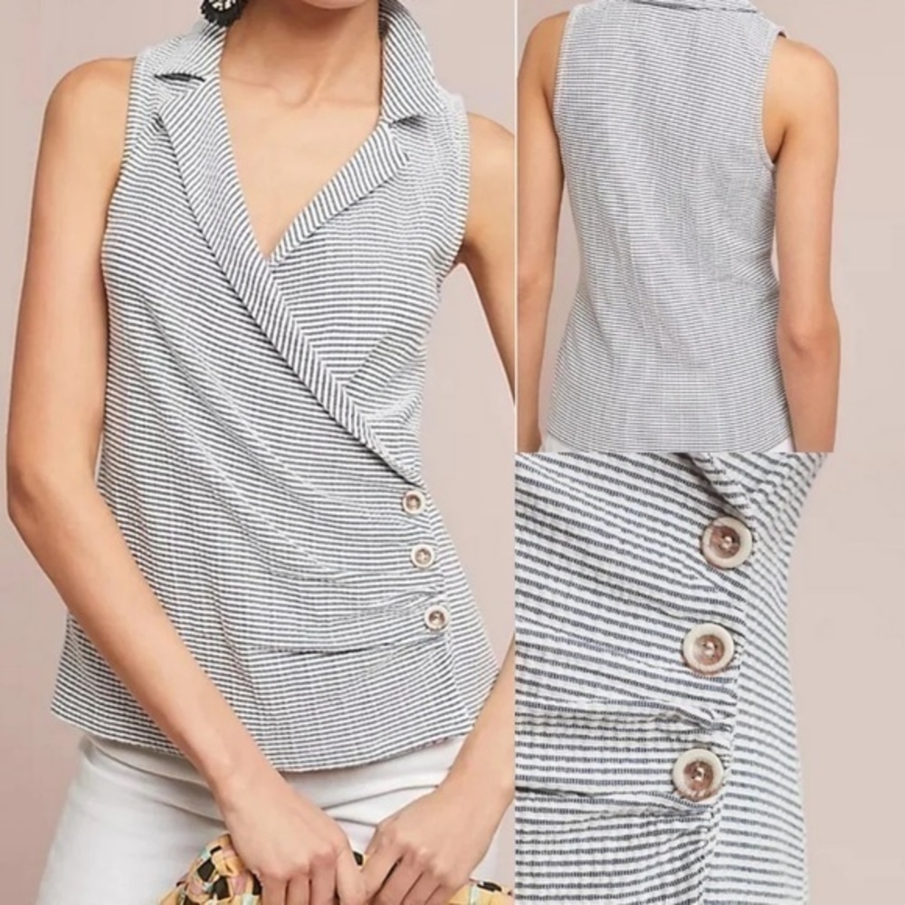 NWT Anthropologie Maeve Striped Sleeveless Vest